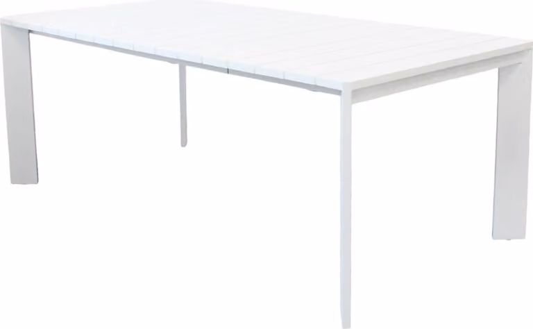 Milani Home - tavolo da giardino allungabile, alluminio, 8 posti, bianco, piano 150/200 x 100 cm