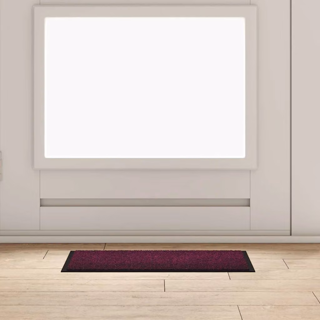 Tappetino vidaXL in tessuto Teddy lavabile e antiscivolo, colore rosso/viola, L 60 x P 40 x H 1.2 cm