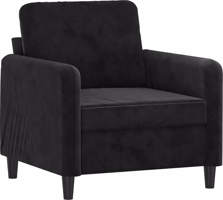 Poltrona Nero 60 cm Velluto