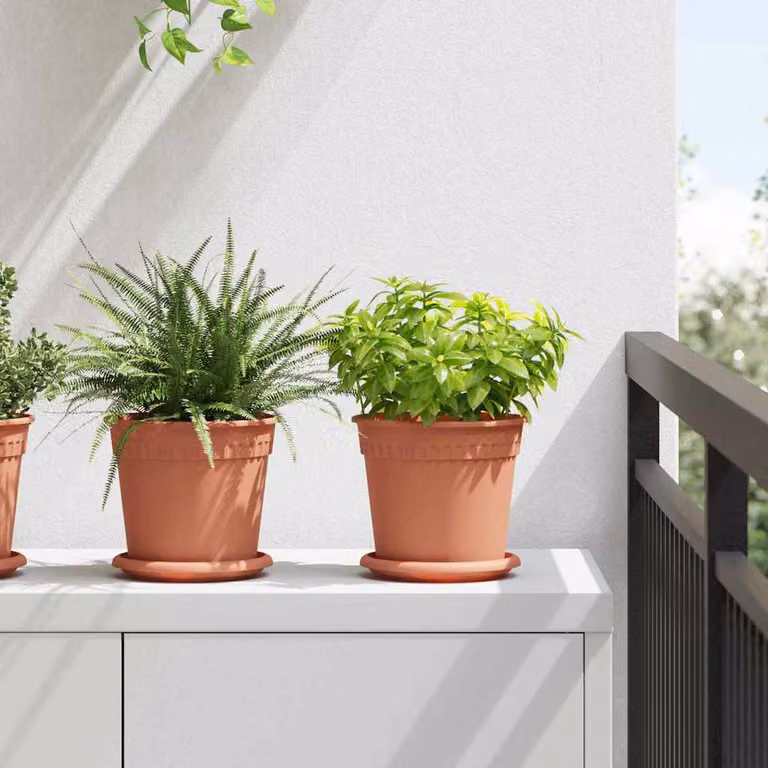 Set di 24 vasi rotondi vidaXL per piante da interno ed esterno, colore rosso, Ø 19 cm x H 16 cm