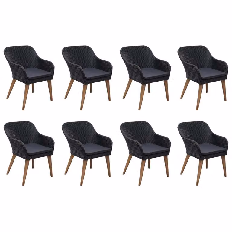 vidaXL set da pranzo da giardino 9 pezzi nero