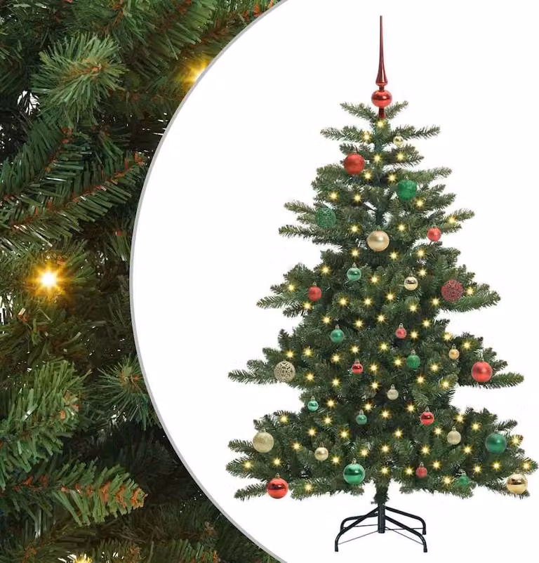 Albero di Natale Artificiale con Rami Pieghevoli Verde 150 cm