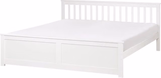 Letto in legno di pino bianco Dimensioni singole 90 x 200 Testiera a doghe minimalista
