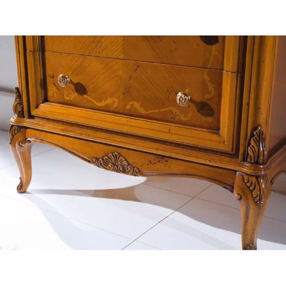 Cassettiera classica in legno con 5 cassetti Mobili 2G finitura bassano L: 76 cm, P: 44 cm, H: 110 cm – 4