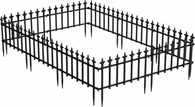 Recinzione decorativa da giardino DESIGN IN in metallo nero, modello pieghevole con 10 pannelli, L/P/H: 56 x 44 cm – 1
