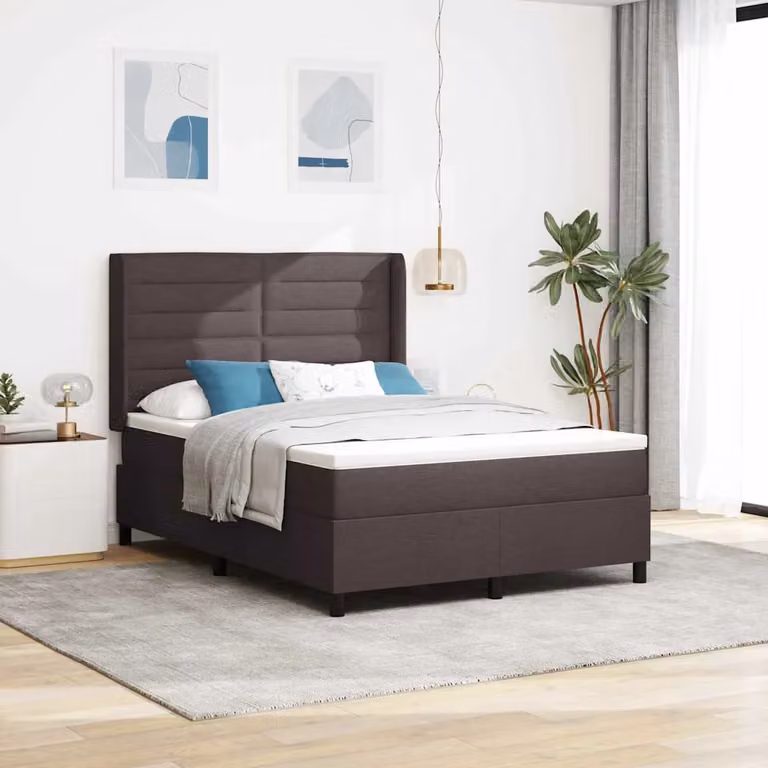 Letto ibrido con materasso vidaXL in tessuto marrone, L/P: 160 x 200 cm