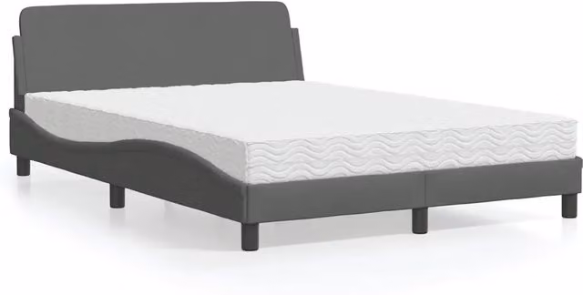 Letto con Materasso Dover vidaXL Grigio con Struttura Imbottita L/P/H: 120 x 200 cm