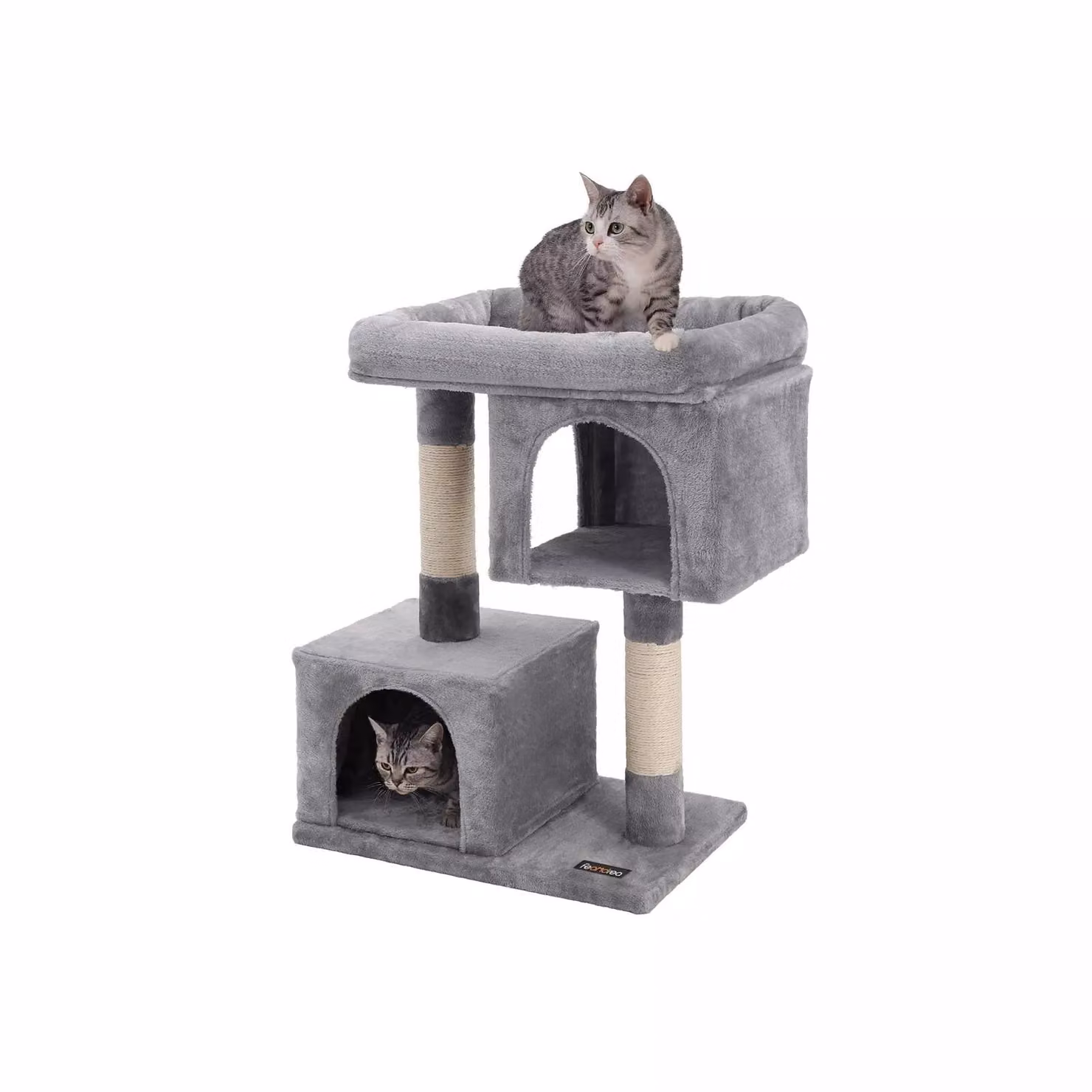 In And OutdoorMatch Tiragraffi Abbey - Per gatti - 84 cm - Grigio - Giocattolo per gatti - Adatto a gattini piccoli