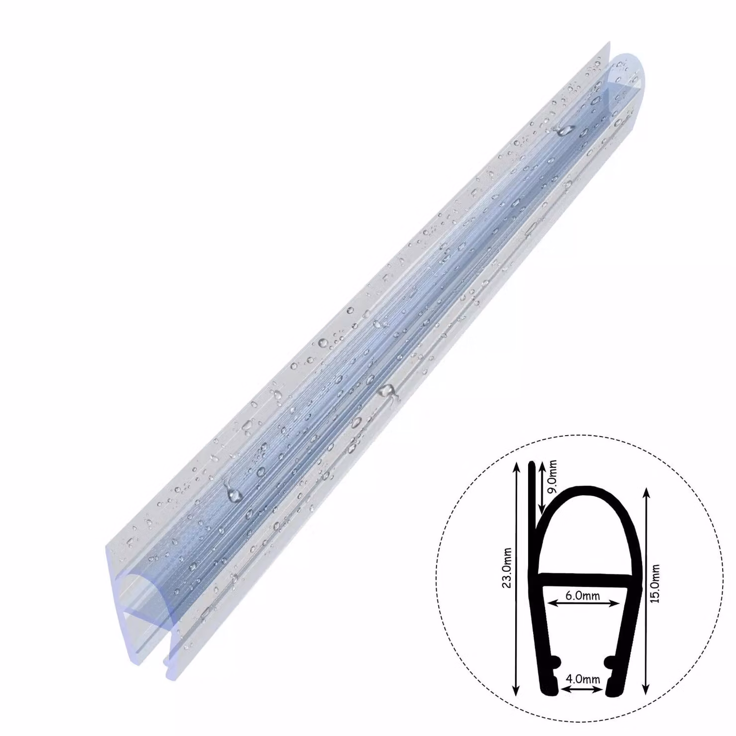 Guarnizione doccia D13 4-5mm 180cm Guarnizione porta doccia Guarnizione di ricambio per box doccia