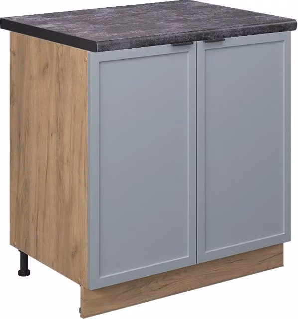 Mobile lavello cucina Fame-Line Blu-grigio chiaro/Rovere dorato 80 cm, PL Antracite Vicco