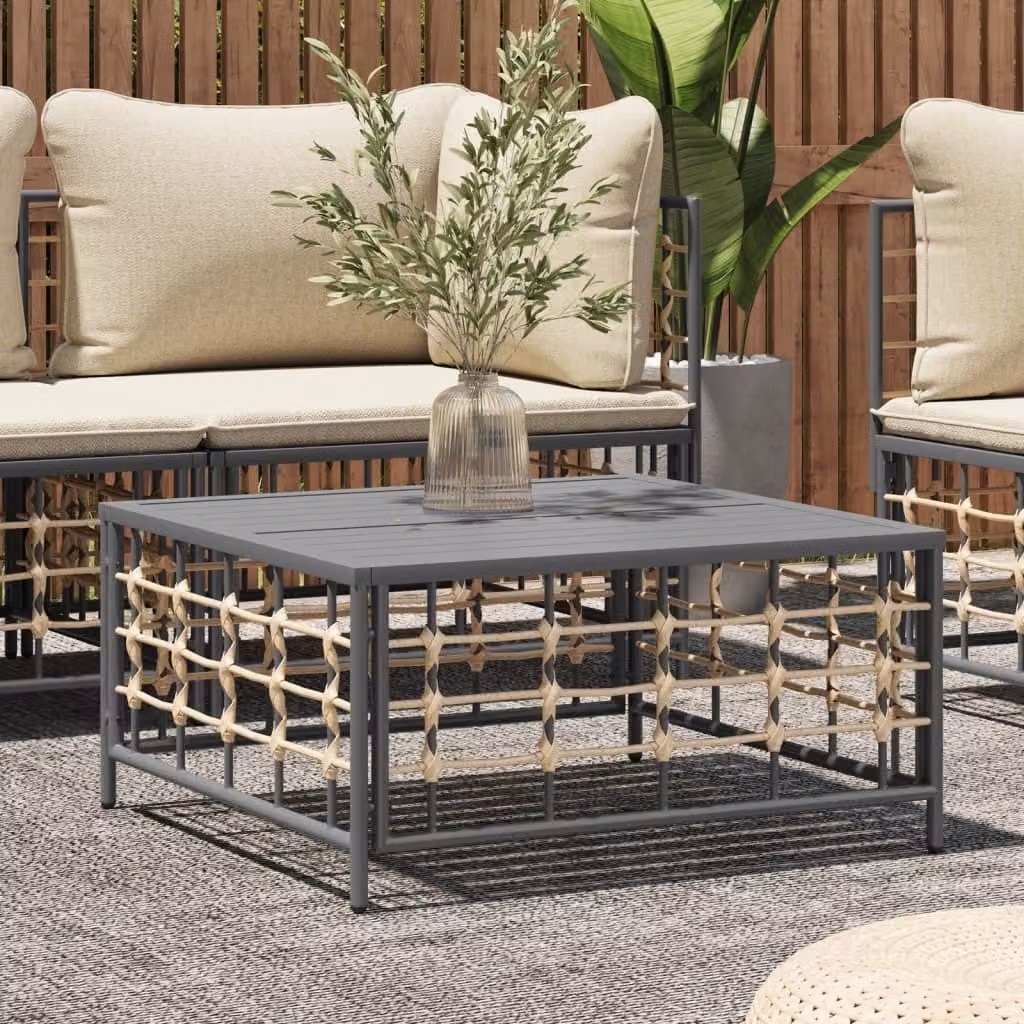 Maison Exclusive - Tavolo da giardino antracite 70x70x34 cm in polyrattan