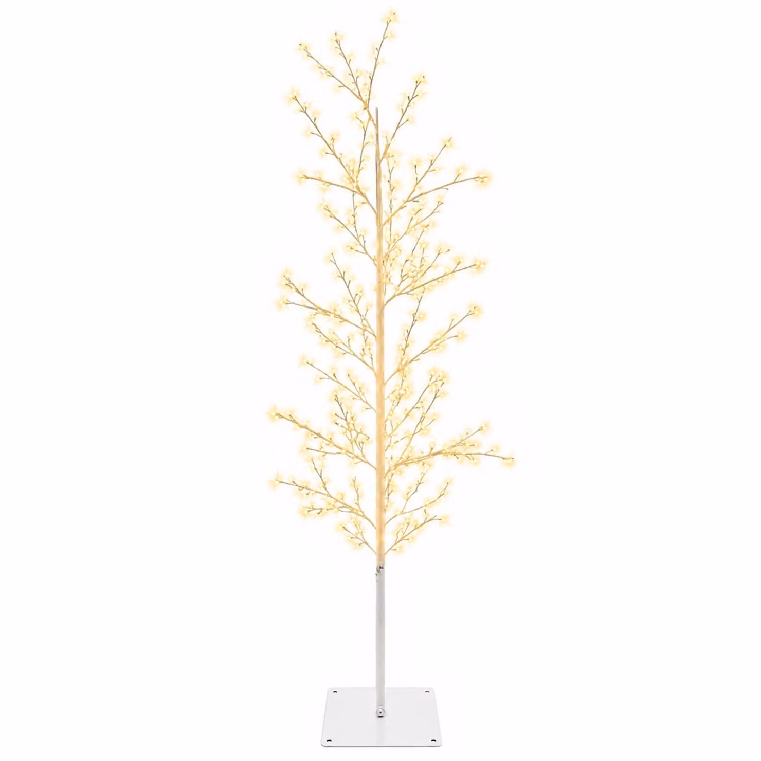 vidaXL Albero di Natale a betulla Bianco 150 cm Acciaio 360 LED