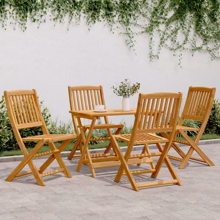 Set Pranzo da Giardino Pieghevole vidaXL in Legno di Acacia Marrone 5pz