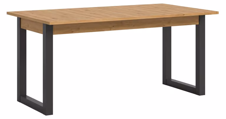 Tavolo da pranzo Seattle in riproduzione grigia e riproduzione rovere Artisan 150 x 90 cm allungabile