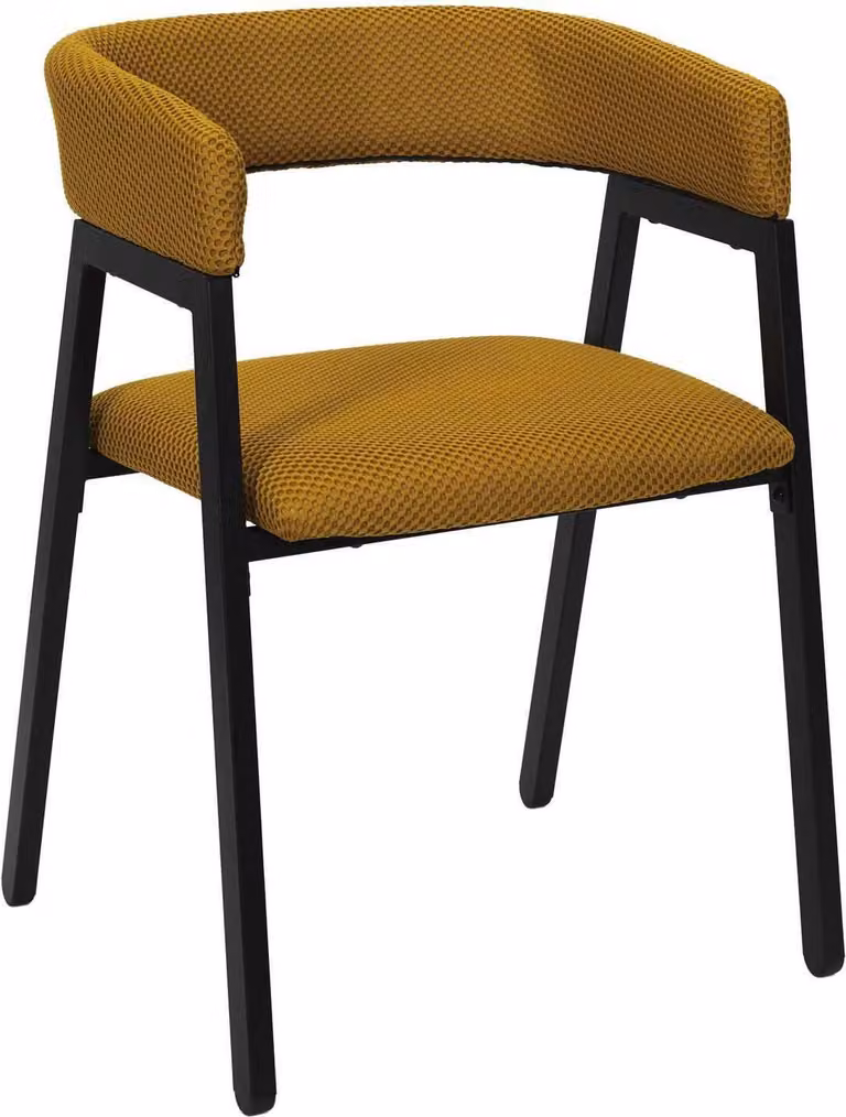 HowHomely | Sedia da pranzo imbottita con gambe in metallo - giallo- 74x50x50cm - Sedia con braccioli