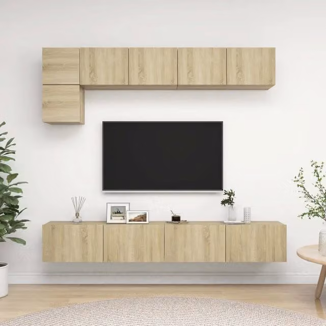 Set di Mobili TV 5 pz Rovere Sonoma in Legno Multistrato 3079009