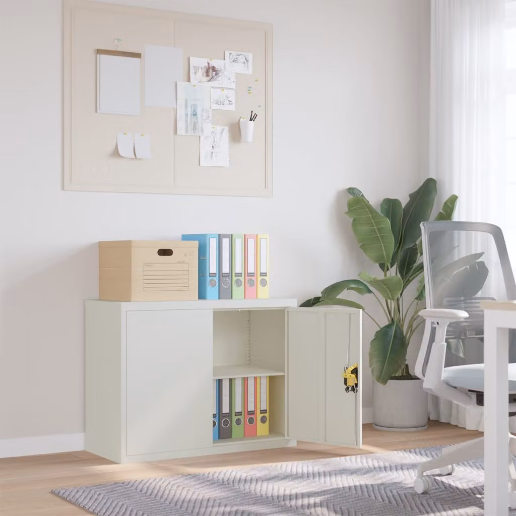 Armadio Classificatore vidaXL in Metallo Grigio L: 90 cm, P: 40 cm, H: 70 cm