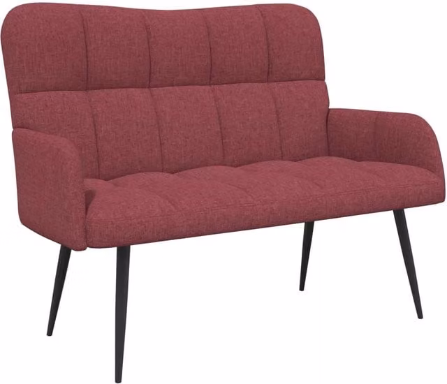 Divano a due posti moderno in tessuto rosso per soggiorno e camera da letto L: 115 cm, P: 61 cm, H: 87 cm – 1