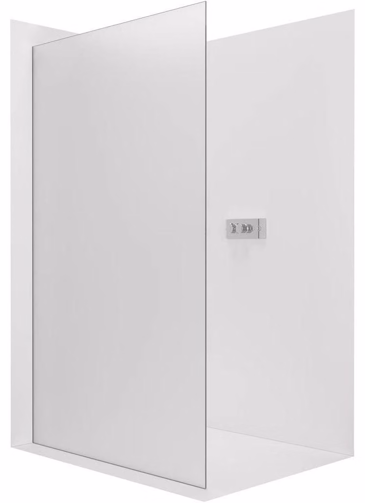 CERANO - Box doccia Walk-in Crystal L/P - 8 mm - sistema senza montanti - cromo, vetro smerigliato - 140x200 cm