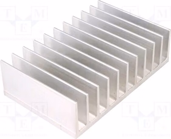1 radiatore: stampato, altezza: 35 mm, larghezza: 124 mm, alette: 80 mm, alluminio grezzo, radiatore