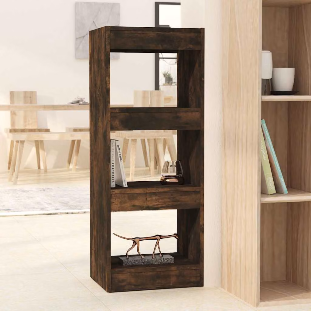 Libreria divisorio vidaXL in MDF color Rovere Fumo, L: 40 cm, P: 30 cm, H: 103 cm