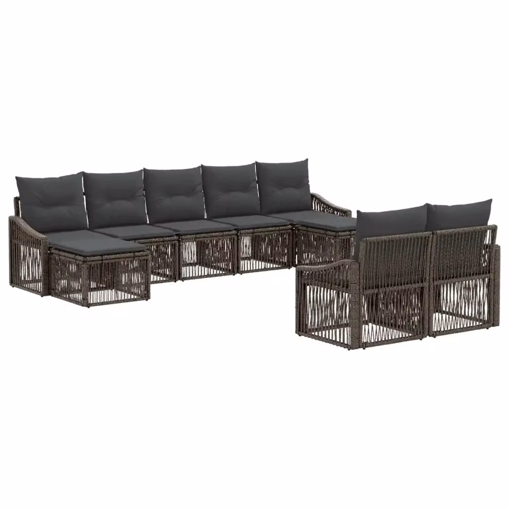 Set Divano da Giardino vidaXL 9 pz Grigio con Cuscini e Struttura in Metallo – 2