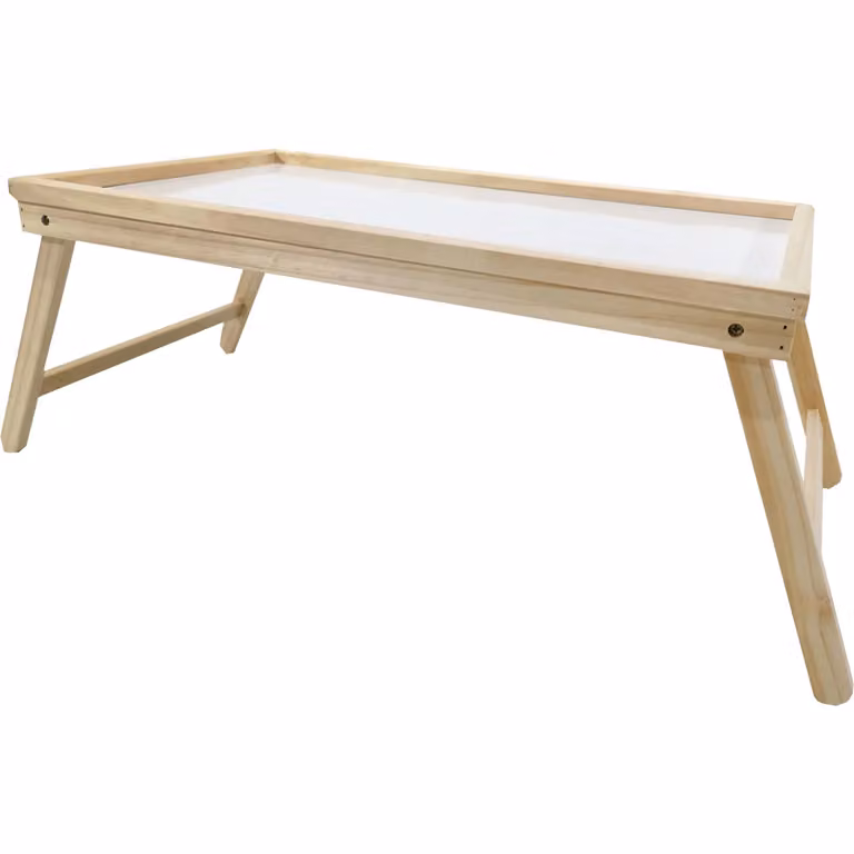 Vassoio in legno con gambe pieghevoli Gusto Casa, colore bianco, L: 50 cm, P: 30 cm