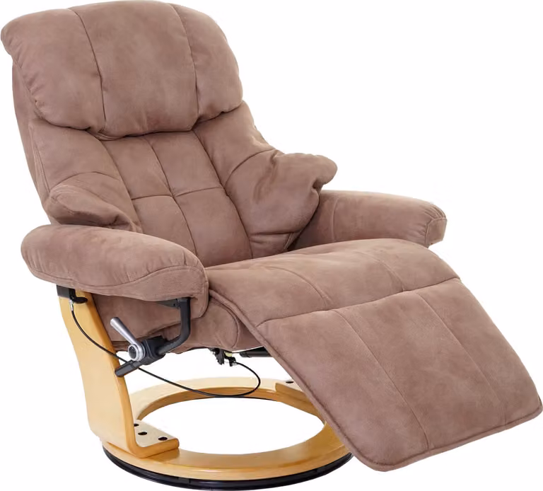 MCA Calgary 2 poltrona reclinabile, poltrona TV, tessuto/tessuto portata 150 kg ~ marrone antico, marrone naturale