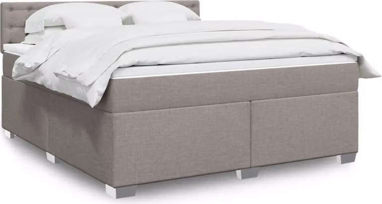 Maison Exclusive - Letto boxspring con materasso Taupe 180x200 cm Tessuto