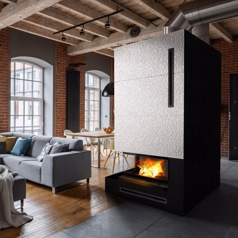 Inserto camino in acciaio KRATKI NADIA sinistro 14 kW Ø 200 con porta scorrevole