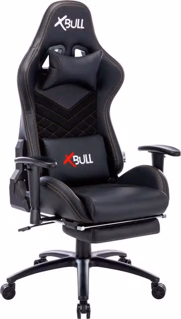 Sedia Gaming GIORDANOSHOP Nera con Poggiapiedi, Supporto Lombare e Poggiatesta, Regolabile in Altezza, L: 68 cm, P: 55 cm, H: 129/139 cm