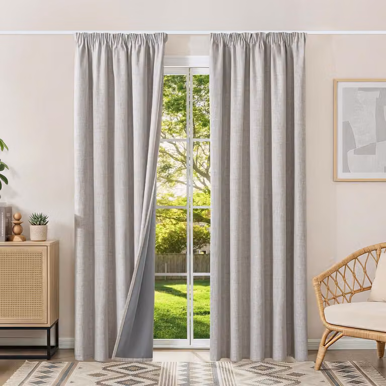 Tende oscuranti al 100%, tende termiche, protezione dal freddo, tende con passacorda, 245 x 160 cm (altezza x larghezza), set da 2, tende in tessuto