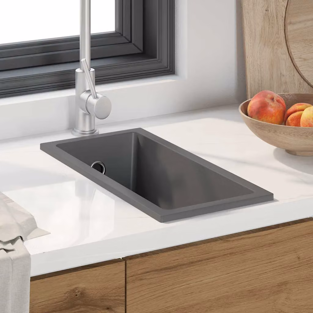 Lavello da cucina vidaXL in granito grigio L/P/H: 21 x 44 x 14 cm