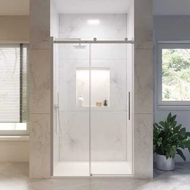 Porta doccia 100cm apertura scorrevole profili cromo vetro 8mm h195 | Creta