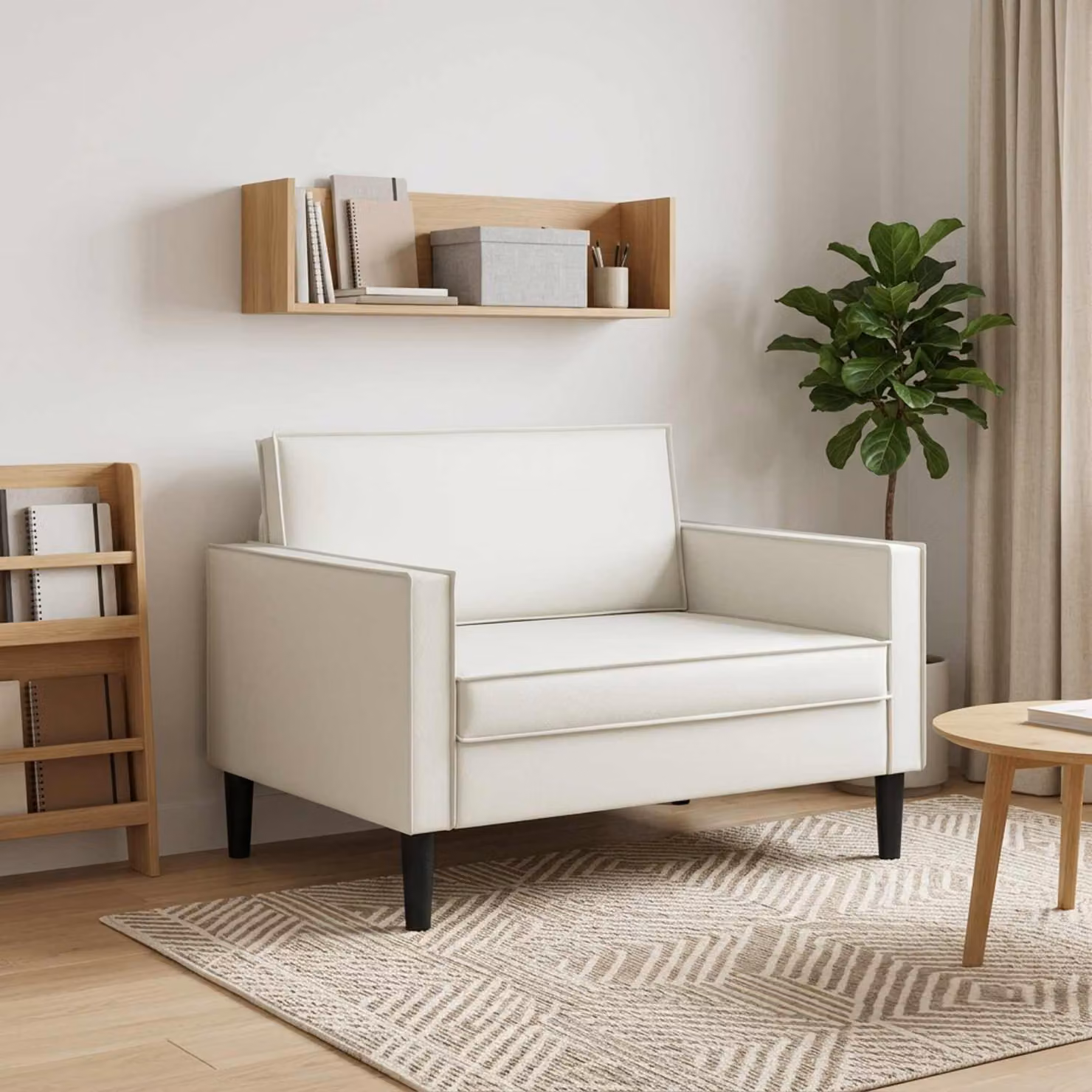 Poltrona relax XL vidaXL in similpelle bianca con braccioli e imbottitura in schiuma