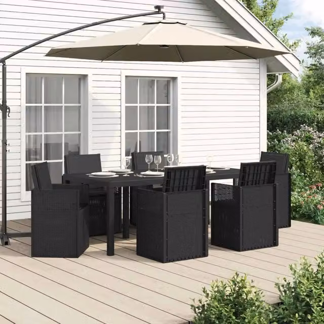 Set da Pranzo per Giardino 7 pz Antracite PP 3430072