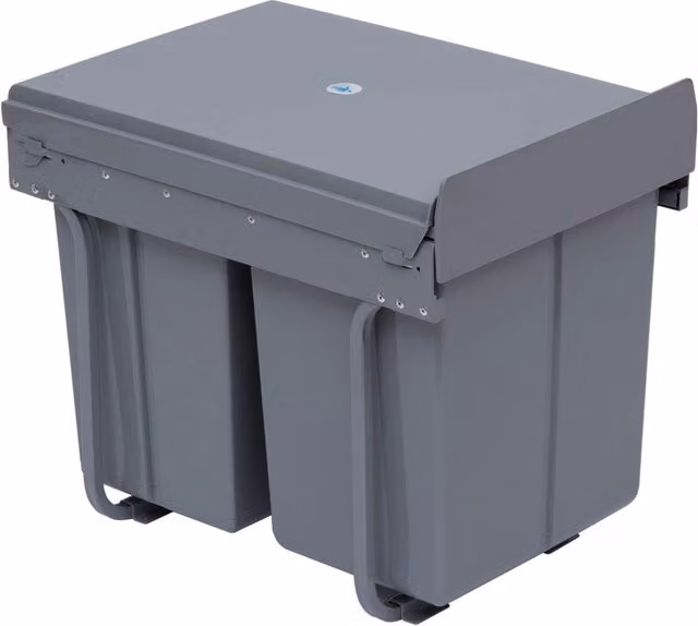 Sistema di Raccolta Differenziata Xylo con 3 Pattiniere Grigie e Guide Scorrevoli Soft Close