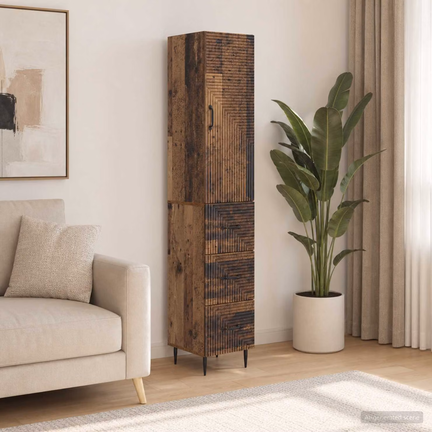 Set di 2 armadi a muro vidaXL in legno marrone con ante scorrevoli e ripiani, L/P/H: 33 x 34,5 x 90 cm