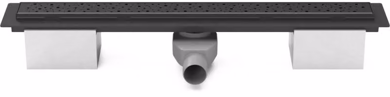 Canaletta lineare in plastica Chud?j nera da 950 mm con scarico laterale D 50 e sifone orientabile CH PA 950 DC