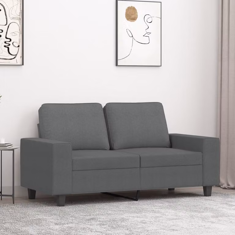 vidaXL Divano Moderno a 2 Posti in Tessuto Grigio con Struttura in Metallo