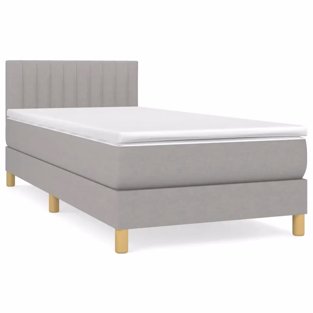 Letto Ibrido con Giroletto a Molle e Materasso vidaXL Grigio Chiaro e Bianco L/P/H: 200 x 80 x 40 cm – 2