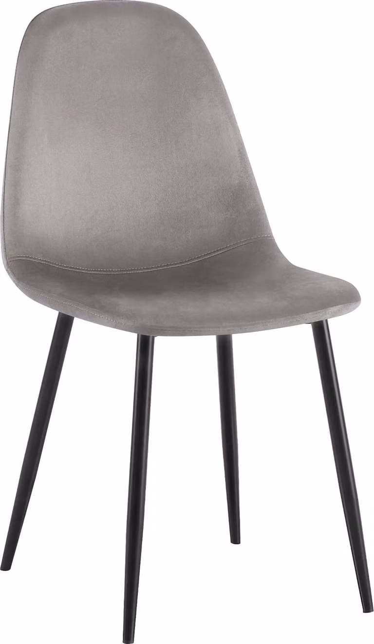 Sedia da pranzo Napier, imbottita con schienale, colore grigio. Materiale: velluto