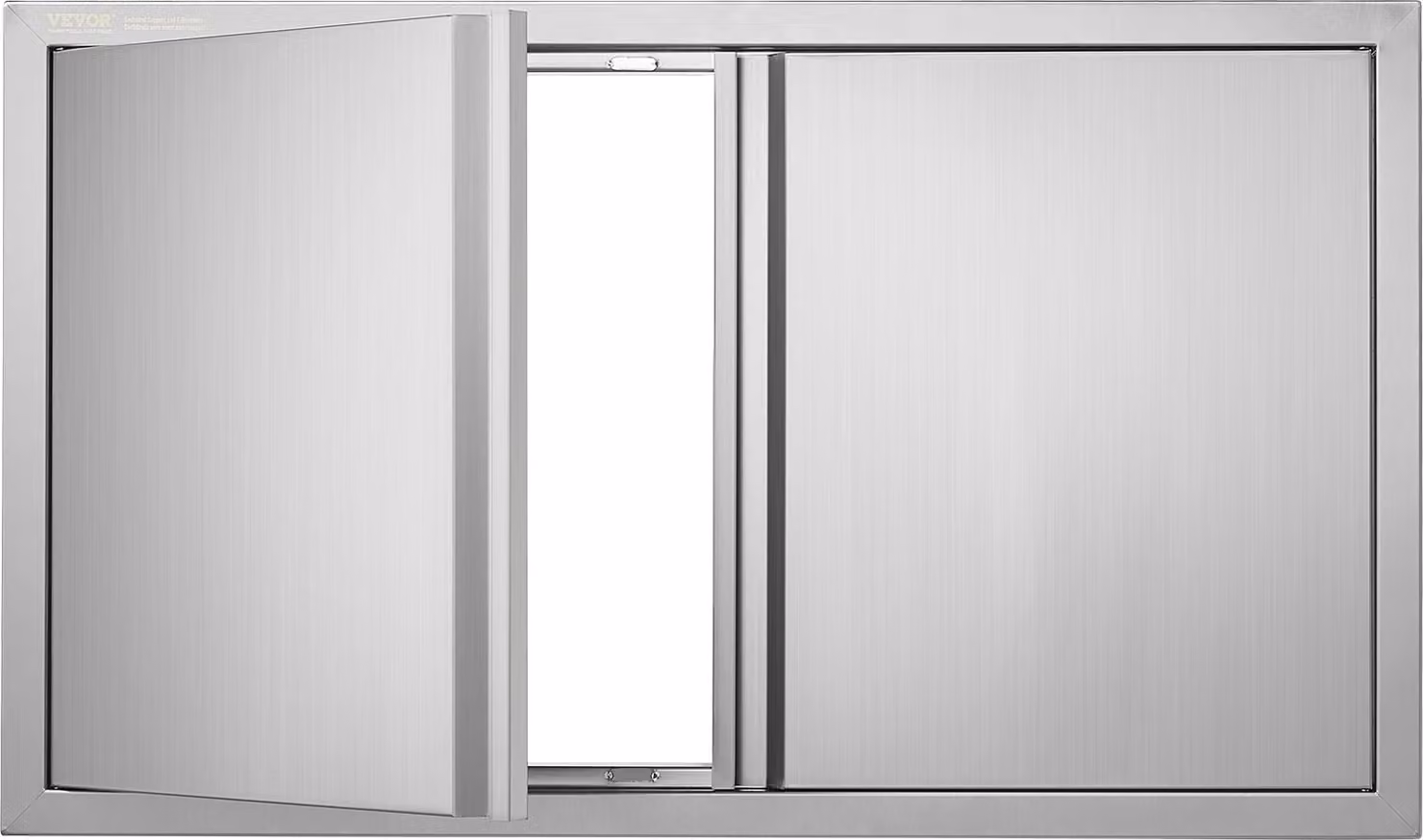 Porta di accesso al barbecue, 914 x 534 mm, Doppia porta per cucina esterna, Porta in acciaio inox a incasso, Porta verticale a parete con maniglie a scomparsa, per isola barbecue, stazione barbecue, mobile esterno