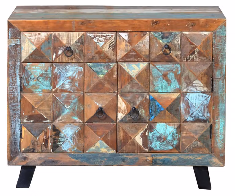 Cassettiera "Diamond" in legno riciclato, 87 cm x 100 cm x 40 cm Giner y Colomer