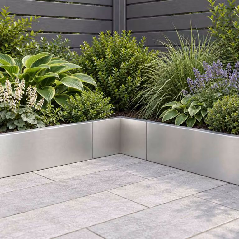 Set di 2 pezzi di aiuole rialzate vidaXL in acciaio inox argento L/P/H: 50 x 50 x 30 cm