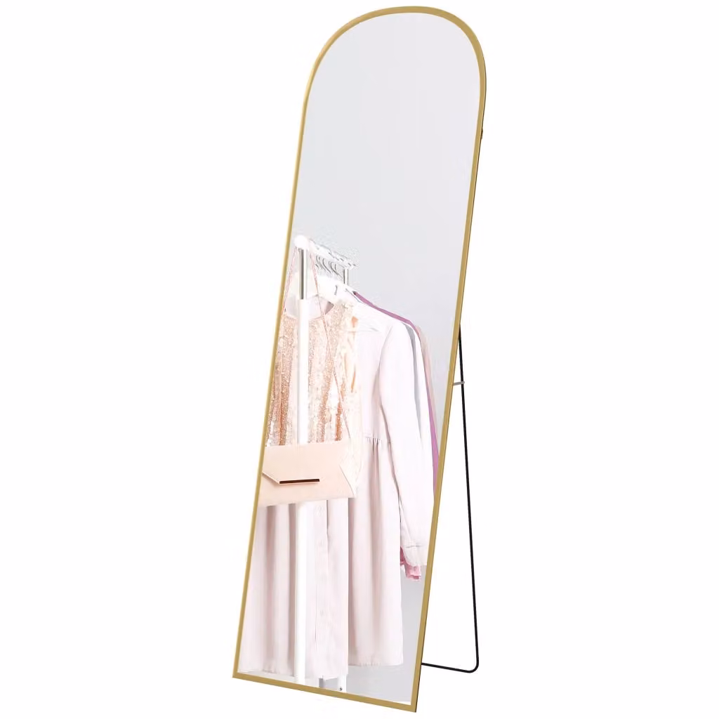 Specchio da Parete Moderno Zephmum in Alluminio e Vetro Oro L: 50 cm, H: 161.5 cm – 2
