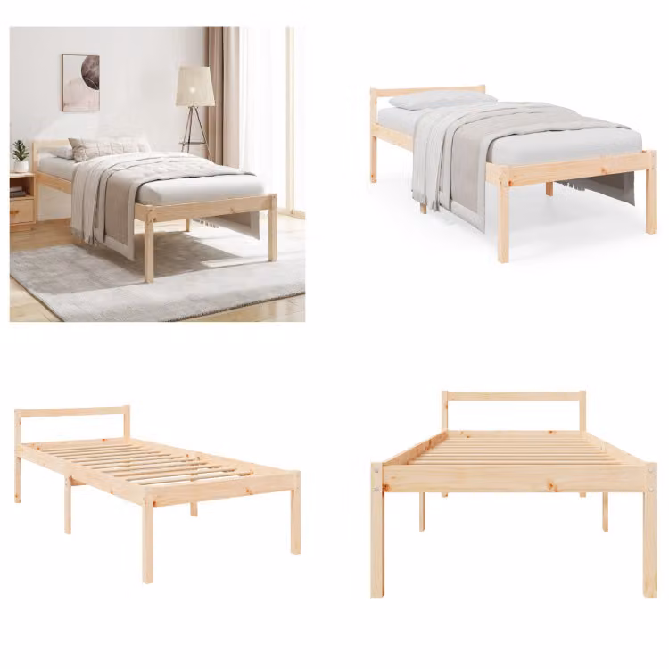vidaXL Letto per anziani 90x190 cm in legno massiccio di pino - Letto per anziani - Letto per anziani - Letti per anziani - Letti per anziani