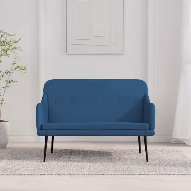 Panca-Sgabello Blu 110x76x80 cm in Tessuto