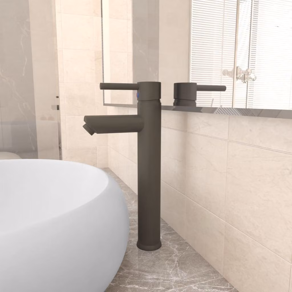 The Living Store Miscelatore bagno grigio 12x30 cm