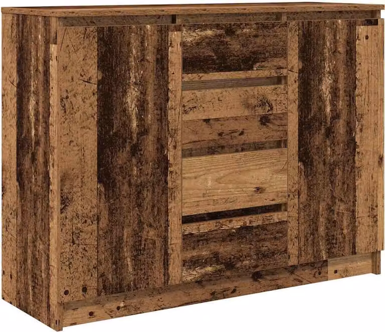 Credenza con Cassetti Legno Antico 100,5x35x76 cm in Truciolato